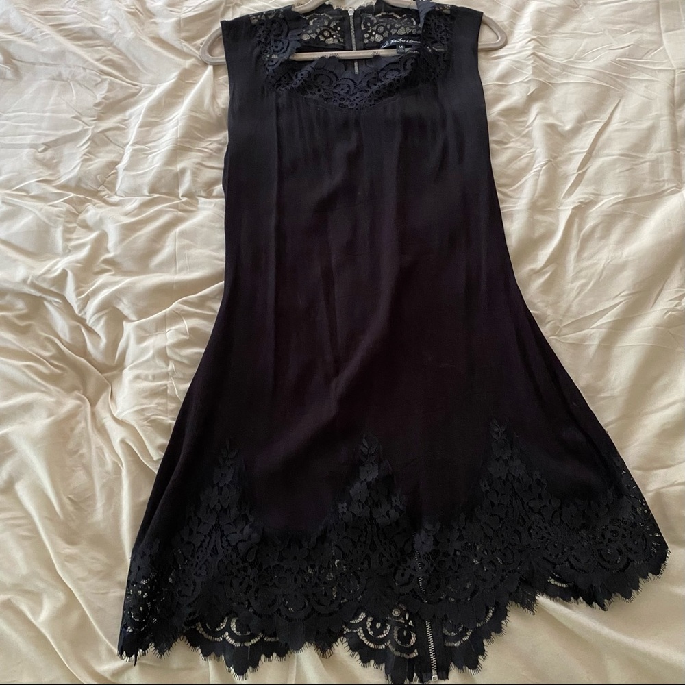 For Love & Lemons Sexy Black Mini Dress With Lace Bottom and Top
